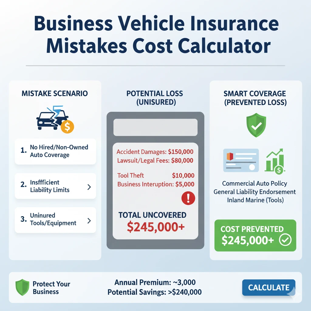 Business Vehicle Insurance Mistakes Cost Calculator