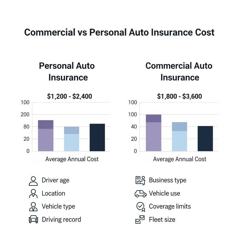 Commercial auto insurance vs personal auto insurance cost comparison chart 2025