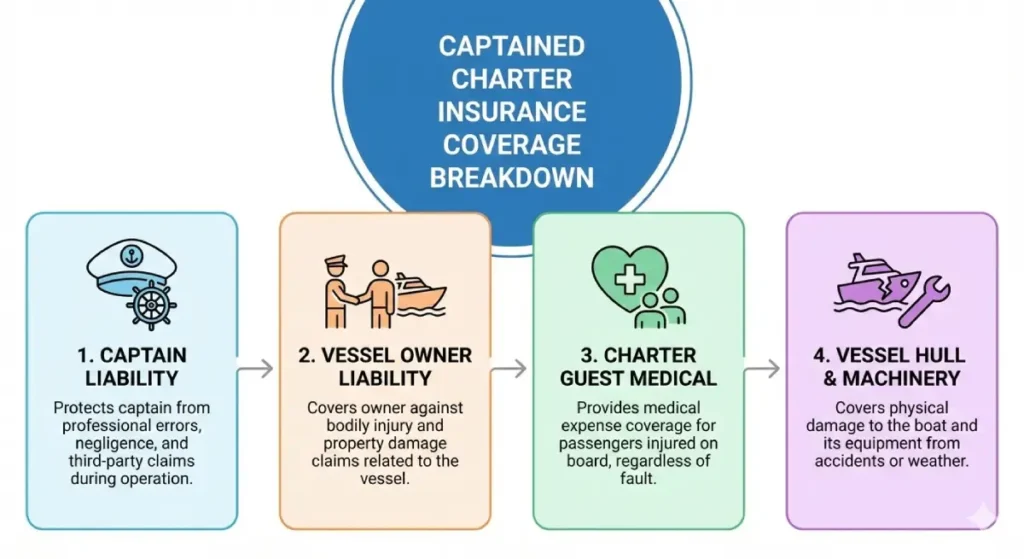 Insurance coverage required for captained charters