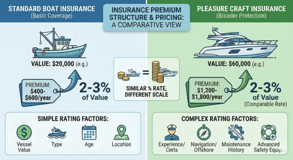 Pleasure Craft Insurance vs. Standard Boat Insurance pricing