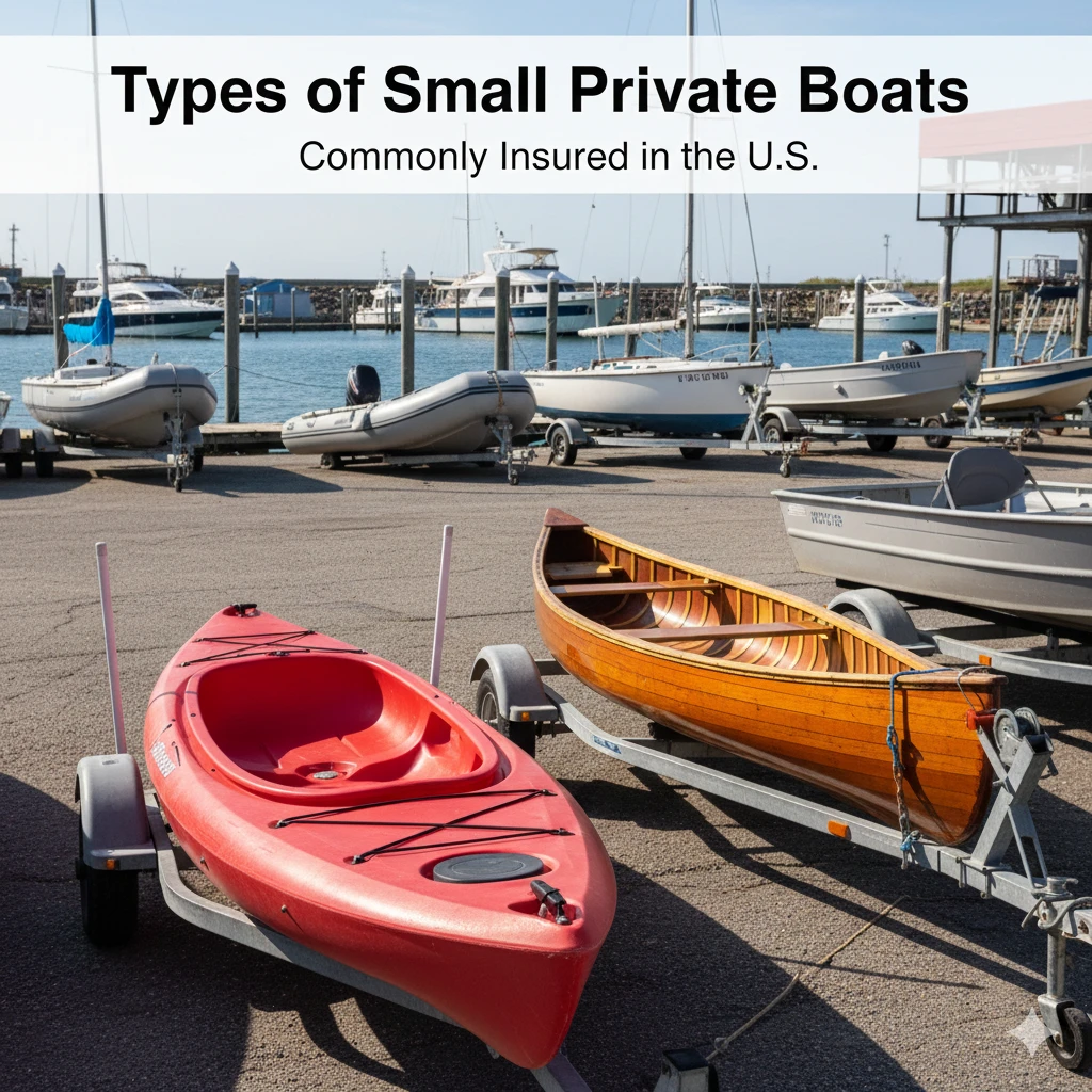 Types of small private boats commonly insured in the U.S.