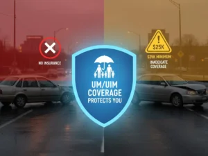 Uninsured versus underinsured motorist coverage comparison showing protection against drivers with no insurance and inadequate insurance limits